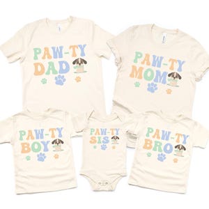 Let&#39;s pawty puppy birthday shirt, let&#39;s paw-ty, puppy birthday, dog birthday, puppy party, dog birthday party, pawty shirt, matching family