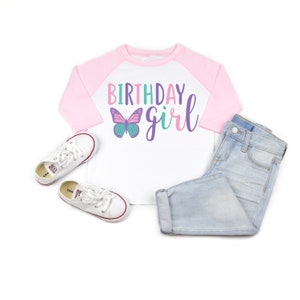 Butterfly girl birthday shirt, girl birthday shirt, girl birthday party, butterfly party, butterfly birthday, butterfly theme, girl birthday