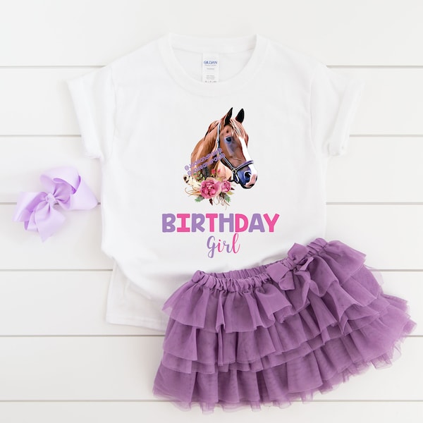 Horse birthday shirt, girl birthday shirt, girl birthday party, horse party, horse birthday, horse theme, girl birthday