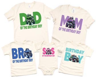 Monster truck birthday shirt, Customized monster truck birthday shirt, family monster truck, personalized monster truck, truck birthday