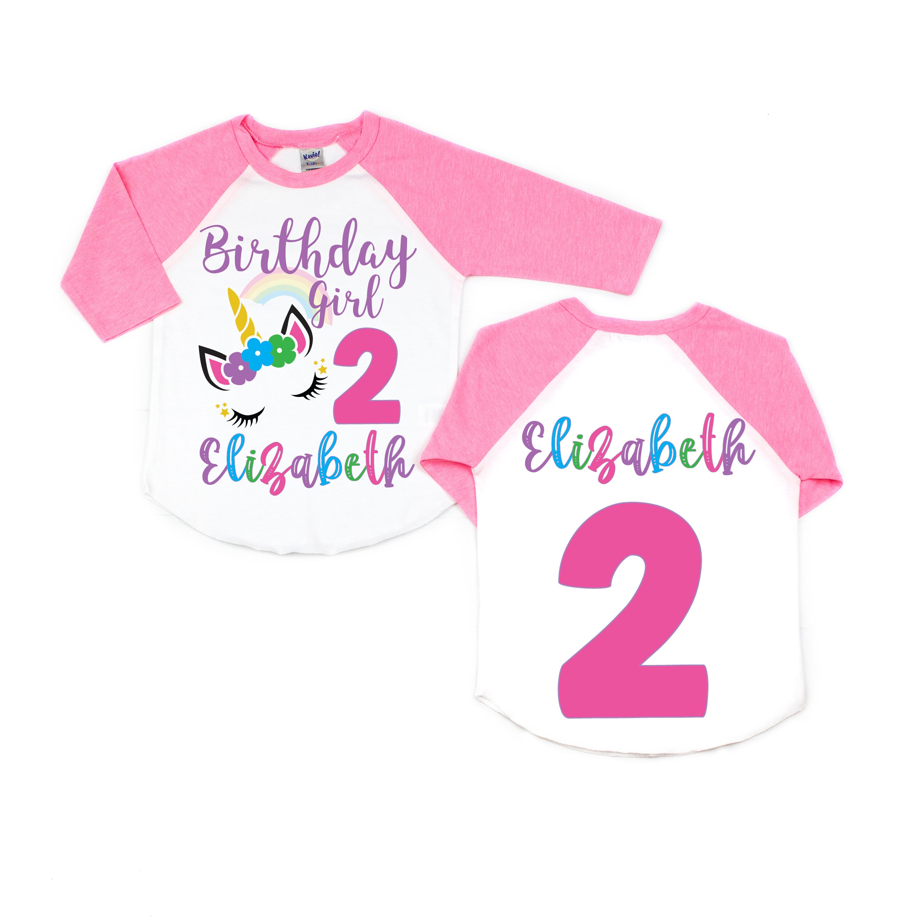 Unicorn girl birthday shirt unicorn party unicorn birthday Etsy