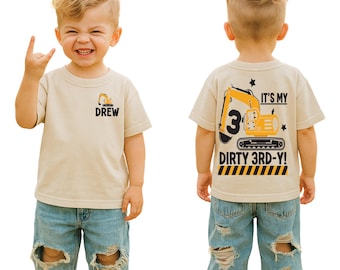 Dirty 3RD-Y birthday shirt, Excavator truck birthday, construction birthday , construction party , 3rd birthday shirt, 3rd birthday party