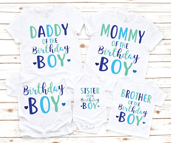 Family matching birthday boy shirts, birthday shirts for family birthday  boy shirts, mom and dad shirts, sister and brother shirts, heart