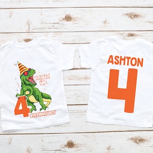Dinosaur birthday shirt, dinosaur 4th birthday shirt, dinosaur birthday, dinosaur shirt , fourth birthday, rawr I&#39;m 4 birthday boy, four