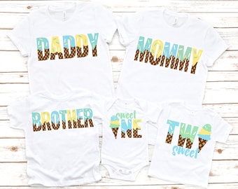 Ice cream boy birthday shirt, sweet one birthday, 1st birthday party, first birthday boy outfit, two sweet shirt, boy ice cream party