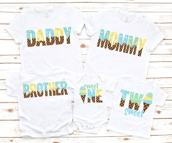 Ice Cream Cones Daddy Of The Birthday Sweetie T-Shirt Dad Ice Cream Cones Daddy Of The Birthday Sweetie T-Shirt Dad