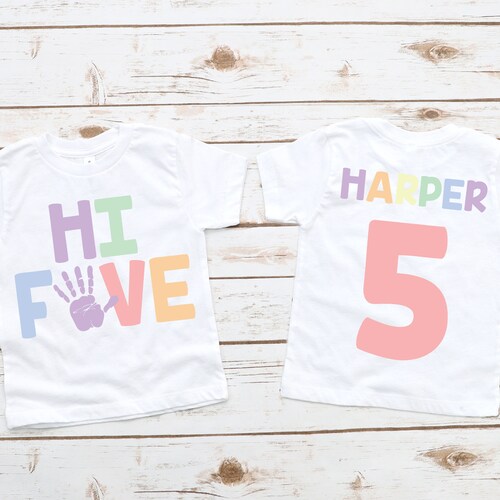 Birthday Girl Shirt Hello 5 Tee Girls 5th Birthday Shirt Etsy