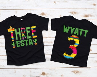 Three-esta birthday shirt, fiesta birthday shirt, fiesta shirt, 3rd birthday, fiesta party, Mexican birthday party, Cinco de mayo tee