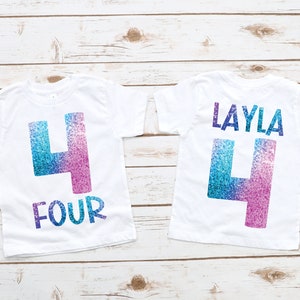 Four 4th birthday girl 4 year old shirt, fourth birthday shirt, four year old birthday girl , 4th birthday outfit, cute birthday shirt