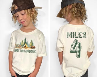 Made FOUR adventure, Happy Camper, camping 1st birthday, 4TH birthday, camping party,  camping theme, camping party, camping birthday shirt