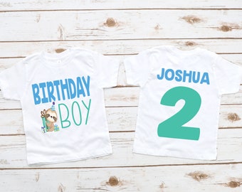 Sloth birthday shirt, sloth theme party, personalized sloth, 1st birthday shirt, 2nd birthday shirt, 3rd birthday shirt, personalized