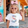 Floral name shirt, Flower name shirt, wild flower birthday, girls floral shirt, personalized girls shirt, custom name shirt, Flower shirt