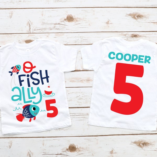 Ofishally 5 FIVE boys fifth birthday fishing shirt, 5th birthday shirt, fishing birthday , fishing theme party, boy birthday shirt