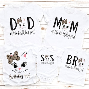 Family kitty cat birthday girl shirt, girl birthday shirt, girl birthday party, kitty party, cat birthday, cat theme, girl birthday, cat