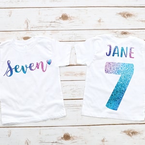 Camiseta de séptimo cumpleaños para niña, séptimo cumpleaños, camiseta de séptimo cumpleaños, niña de séptimo cumpleaños, regalo para niña de 7 años, camiseta de cumpleaños de 7 años, niña de séptimo cumpleaños