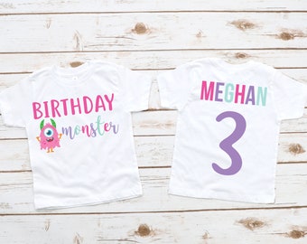 Girl monster birthday shirt, birthday girl shirt, girl birthday shirt, girl birthday, monster theme party, birthday girl, monster shirt