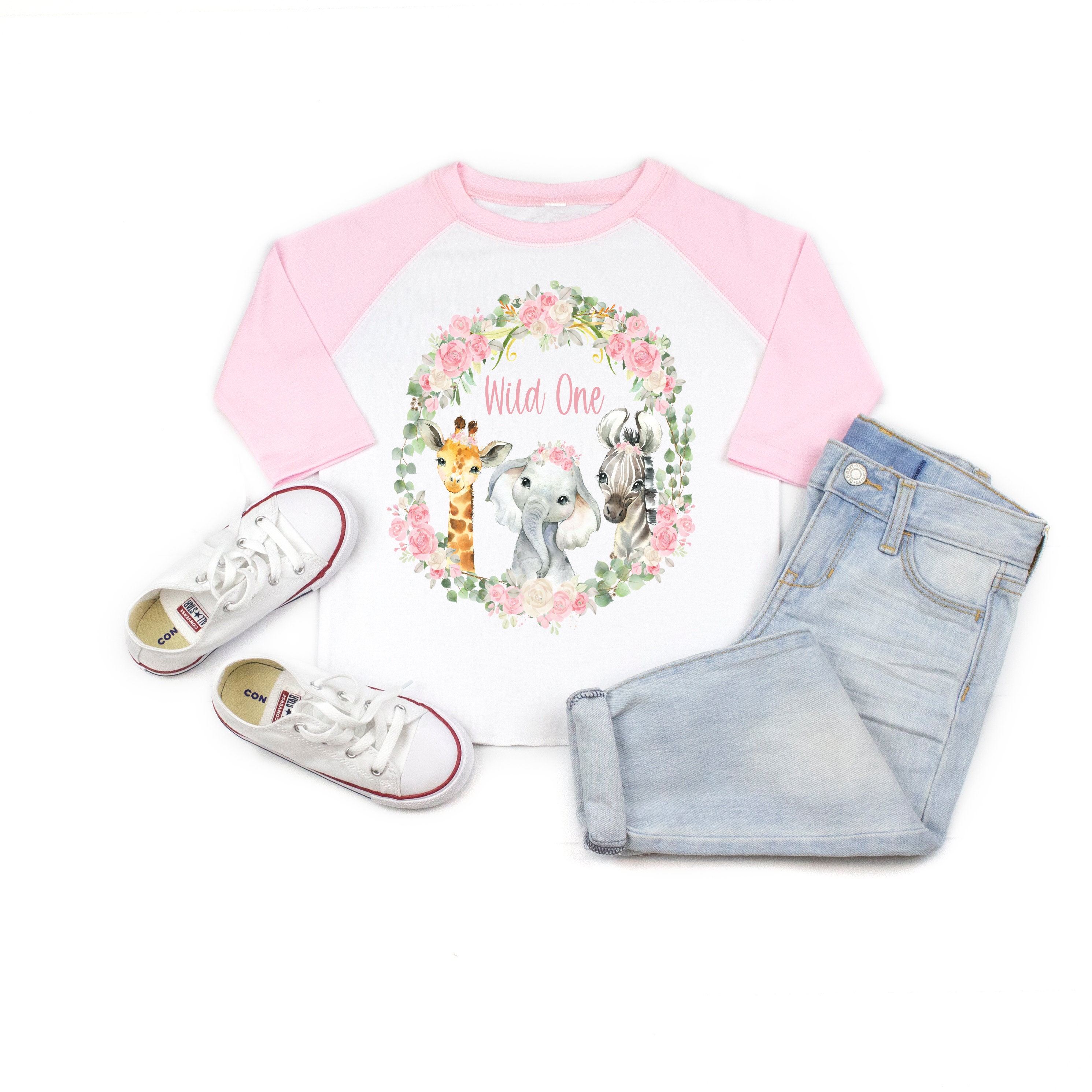 Wild One Birthday Shirt Girls 1st Safari Floral Zoo Animal - Etsy