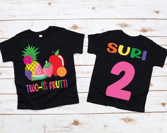 Twotti Frutti birthday shirt, fruit birthday, girls 2nd birthday, second birthday, Two-tti frutti shirt, trotting fruitti theme, fruit shirt