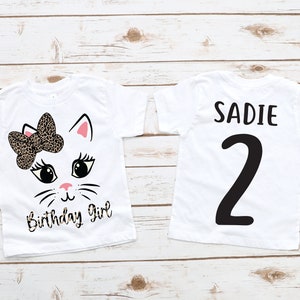 Cat Kitty girls birthday shirt, cat party, cat birthday, girl birthday shirt, girl birthday party, cat theme, girl birthday, kitty shirt