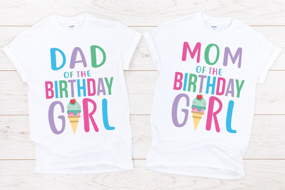 Matching Girl Birthday Shirt Ice Cream 