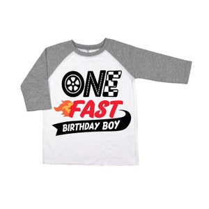 One fast birthday boy 1st race car shirt, racecar birthday shirt, birthday boy shirt, race car birthday party, race car t-shirt, custom race image 5