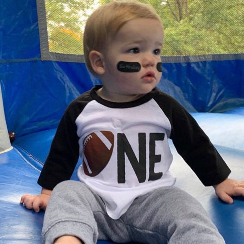 Football one boys 1st first birthday shirt, football birthday shirt, 1st birthday boy, football party, football toddler shirt, sports party