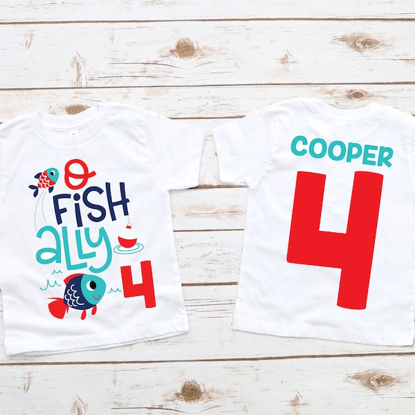 Ofishally 4 FOUR boys fourth birthday fishing shirt, 4th birthday shirt, fishing birthday , fishing theme party, boy birthday shirt
