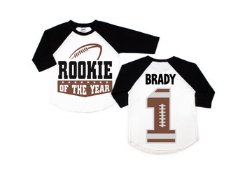 Rookie of the year boys football birthday shirt, football birthday , football theme, football shirt, football party, sports birthday party