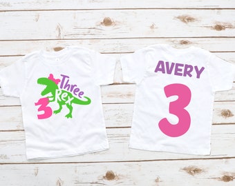 Three rex shirt, 3 rex girl dinosaur birthday , 3 rex birthday shirt, girl dinosaur birthday shirt, 3rd birthday shirt, dinosaur birthday