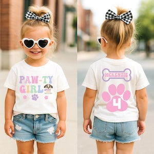 Let's pawty puppy birthday shirt, let's paw-ty, puppy birthday, dog birthday, puppy party, dog birthday party, pawty shirt, girl birthday image 2