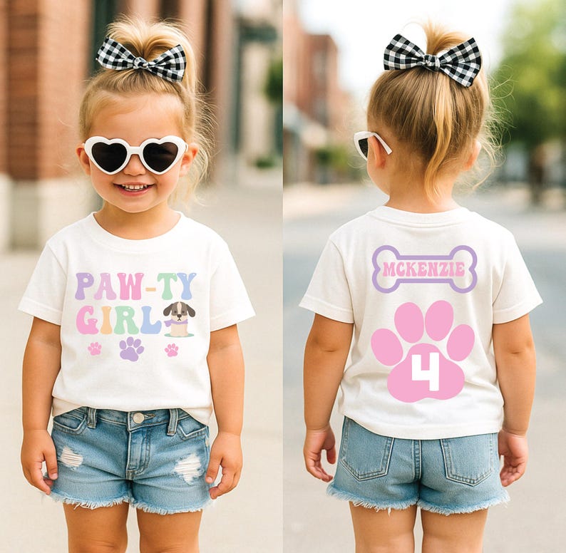 Let's pawty puppy birthday shirt, let's paw-ty, puppy birthday, dog birthday, puppy party, dog birthday party, pawty shirt, girl birthday image 2