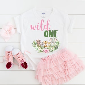 Wild one birthday shirt girls 1st safari floral zoo animal , first birthday shirt, wild one party, wild one shirt, first birthday gift