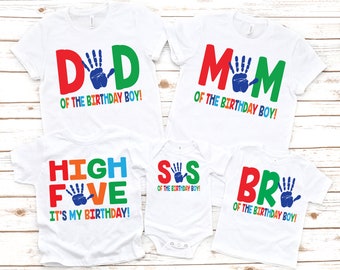 Boys 5th birthday high five shirt, fifth birthday shirt, 5th birthday shirt boy, high five shirt, high five party, high five theme