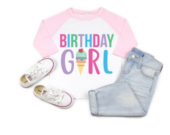 Birthday girl shirt, Ice cream birthday shirt, ice cream shirt, ice cream theme birthday, ice cream birthday party, girl birthday outfit