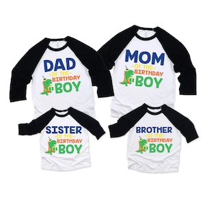 Family Saurus Rex dinosaur matching boy birthday shirts, dinosaur party, dinosaur birthday, dinosaur shirt, T-Rex birthday, saurus shirts bild 2