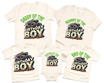 Monster truck birthday shirt, Customized monster truck birthday shirt, family monster truck, personalized monster truck, truck birthday