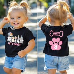 Let&#39;s pawty puppy birthday shirt, let&#39;s paw-ty, puppy birthday, dog birthday, puppy party, dog birthday party, pawty shirt, girl birthday