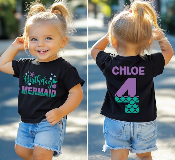 Mermaid birthday girl, Mermaid party, custom mermaid shirt, mermaid gift, birthday mermaid, under the sea, mermaid squad, personalized tee