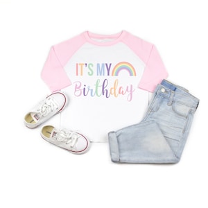 Rainbow birthday shirt, rainbow birthday party, birthday girl shirt, rainbow birthday outfit, 1st birthday shirt, 2nd birthday shirt, pastel