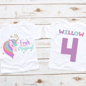 4th birthday unicorn shirt 2025