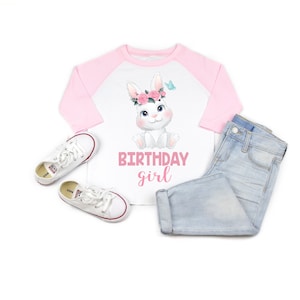 Bunny birthday shirt, girl birthday shirt, girl birthday party, bunny party, bunny birthday, bunny theme, girl birthday, custom bunny shirt