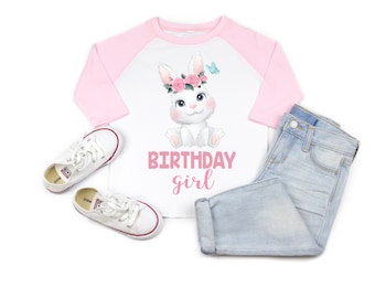 Bunny birthday shirt, girl birthday shirt, girl birthday party, bunny party, bunny birthday, bunny theme, girl birthday, custom bunny shirt