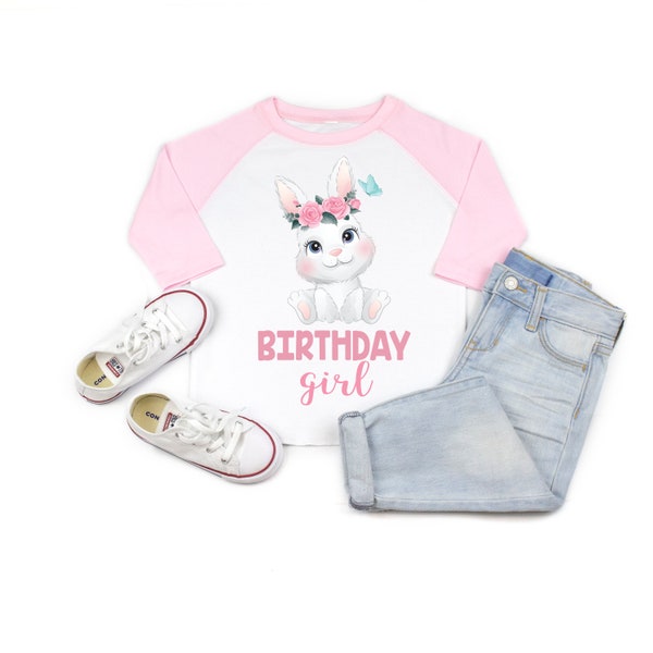 Bunny birthday shirt, girl birthday shirt, girl birthday party, bunny party, bunny birthday, bunny theme, girl birthday, custom bunny shirt