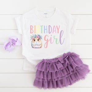 Hamster birthday shirt, girl birthday shirt, girl birthday party, hamster party, guinea pig birthday, animal theme, girl birthday