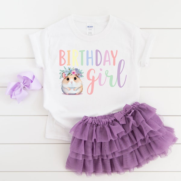 Hamster birthday shirt, girl birthday shirt, girl birthday party, hamster party, guinea pig birthday, animal theme, girl birthday