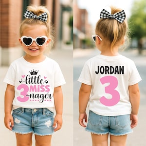 Little Miss Threenager, 3rd birthday shirt, girl birthday shirt, 3rd birthday gift, 3rd birthday party, three shirt, threenager birthday