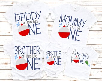 Family The big one boys 1st first birthday fishing shirt, first birthday shirt, 1st birthday shirt , fishing birthday shirt, matching