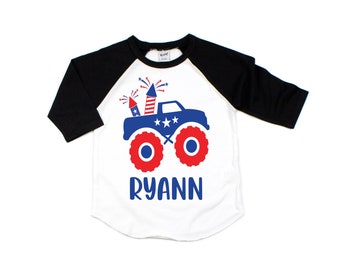 4th of July Shirt, Patriotic Shirt, Independence Day Shirt, Memorial Day shirt, personalized 4th of July,  Patriotic Truck, 4TH name shirt