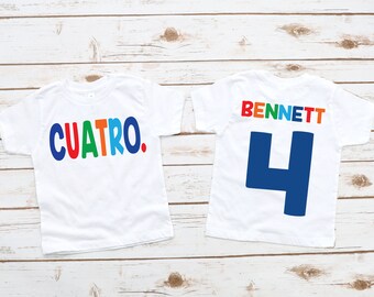 Boys four 4th cuatro birthday shirt, fourth birthday shirt, 4th birthday shirt boy, boys fourth shirt, 4th birthday tee, boy birthday shirt