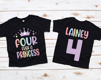 4th birthday shirt girl, princess birthday shirt, four year old birthday shirt, princess birthday , girl birthday shirt, princess shirt